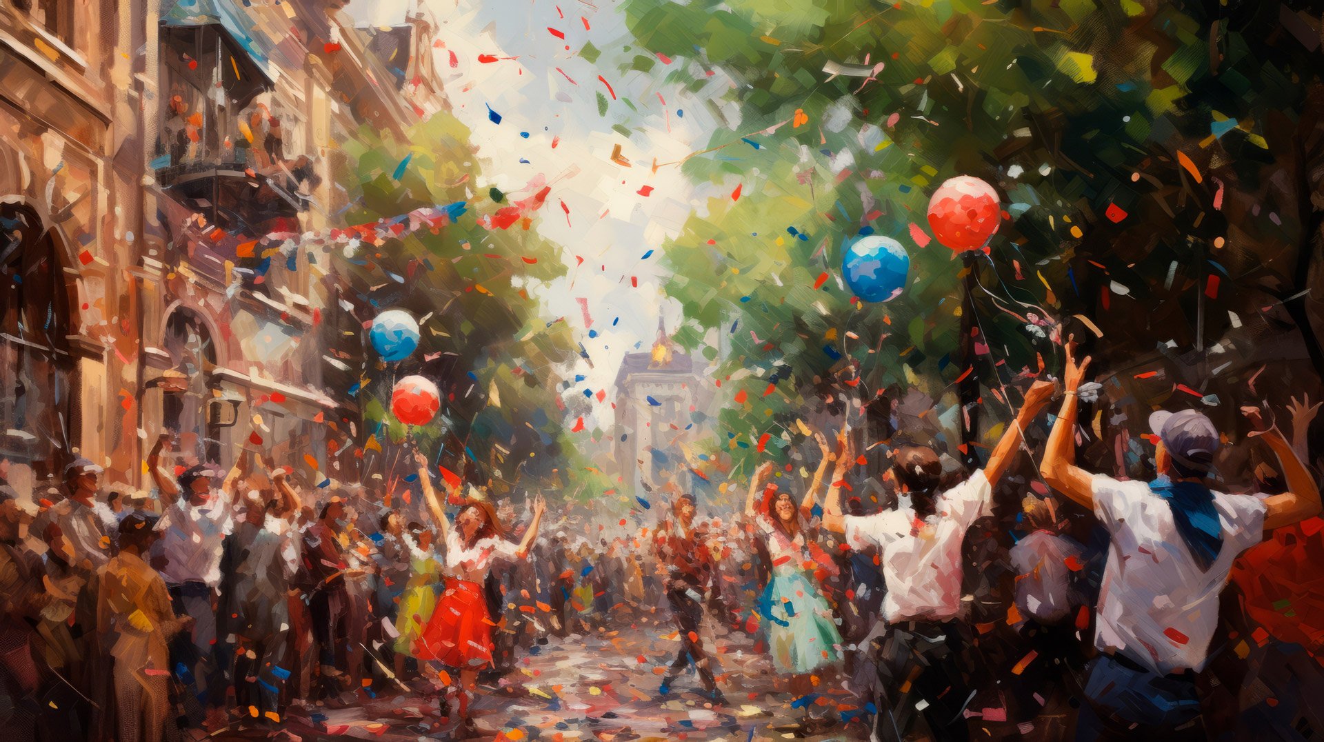 Confetti, balloons and dancing in a picturesque street. It must be VoiceMap’s birthday!
