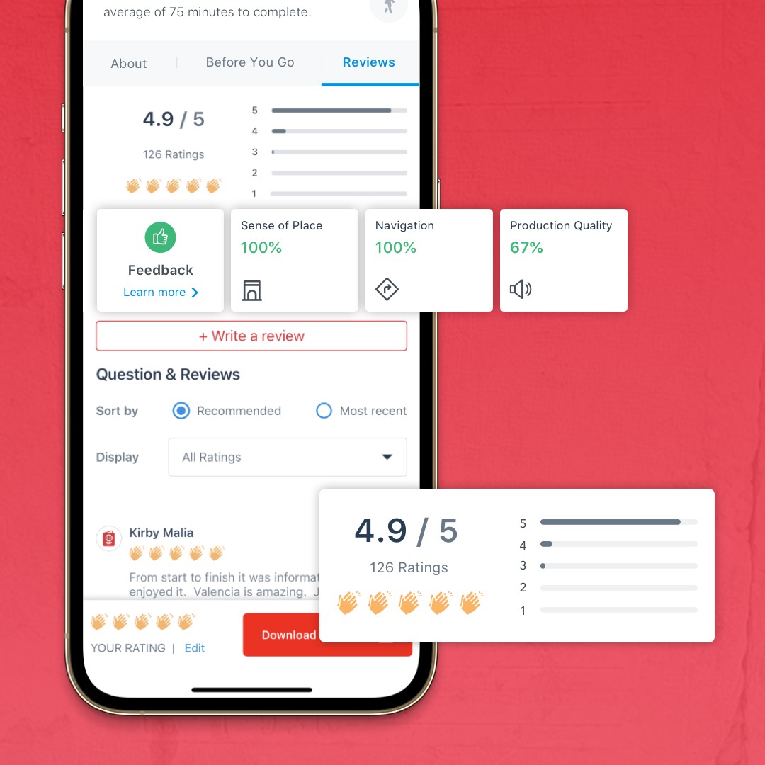 Choose the best tours with reviews that break down everything from sense of place to production quality and navigation